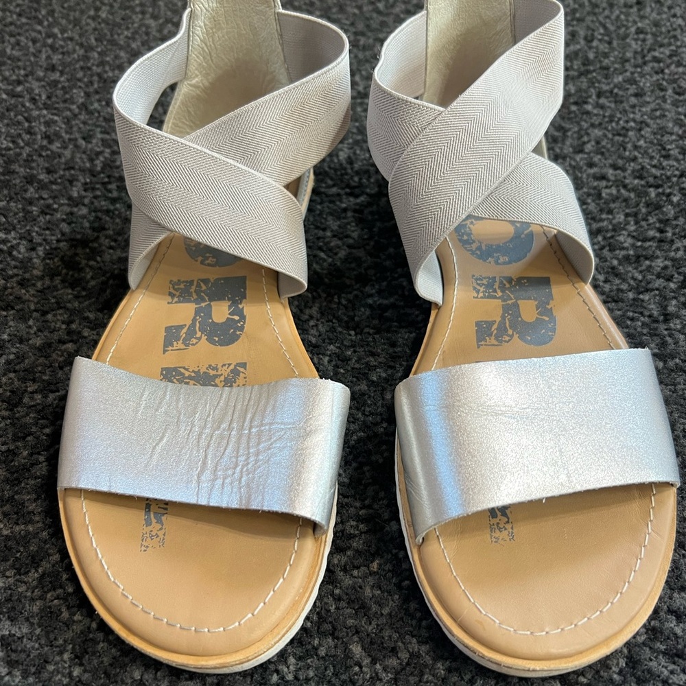 Sorel Ella silver sandals
